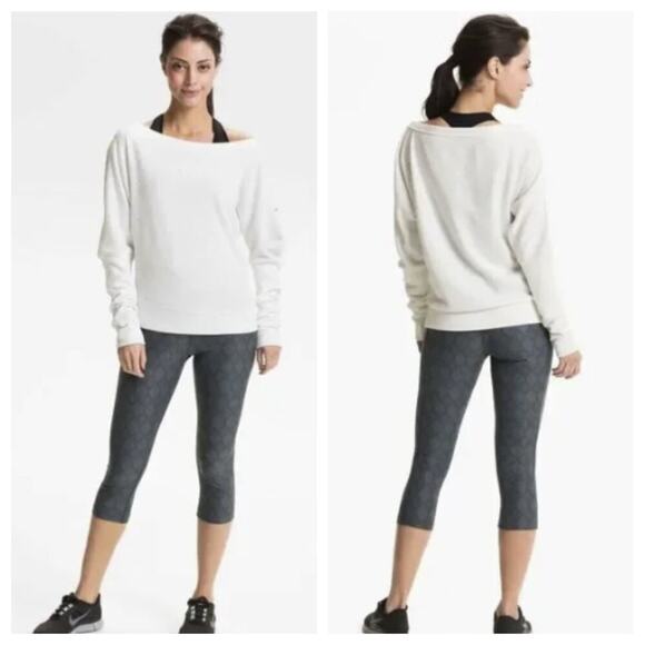 Nike Women's Dri-FIT Poly Print Capri Tights Gray Size XL - Picture 1 of 11